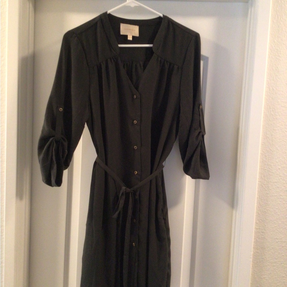 Olive green wrap dress